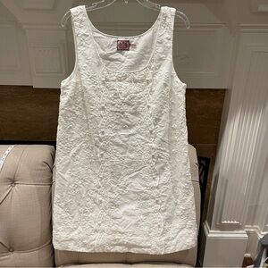 Juicy Couture White Embroidered Sleeveless Dress Sz 12